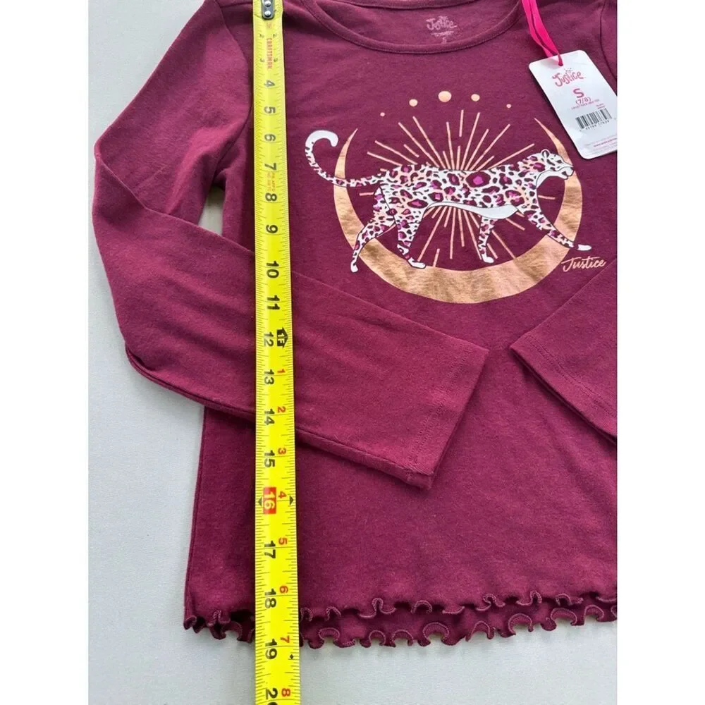 🎉5 for $45🎉 NWT Justice top shirt  long sleeve gurls size S 7-8